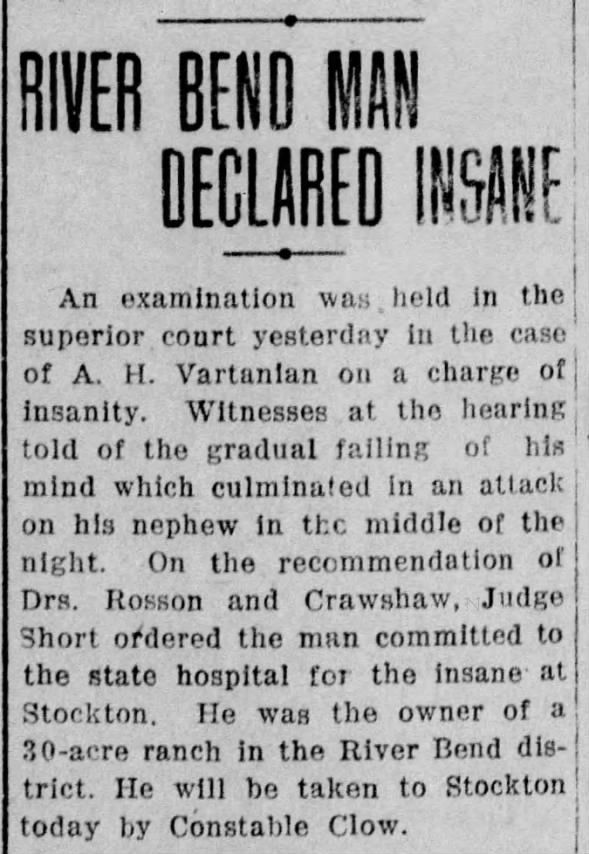 Clipping from The Hanford Sentinel